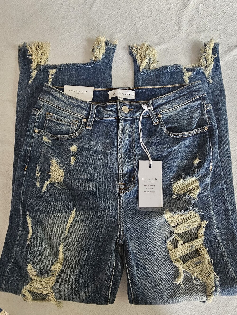 Women's Distressed Blue Denim Jeans